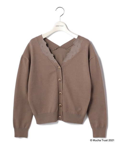 LAISSE PASSE(レッセパッセ)の「【Mucha/Rose】刺繍カーディガン(カーディガン/ボレロ・レディース・モカ/ピンク・MEDIUM)」の7枚目の写真