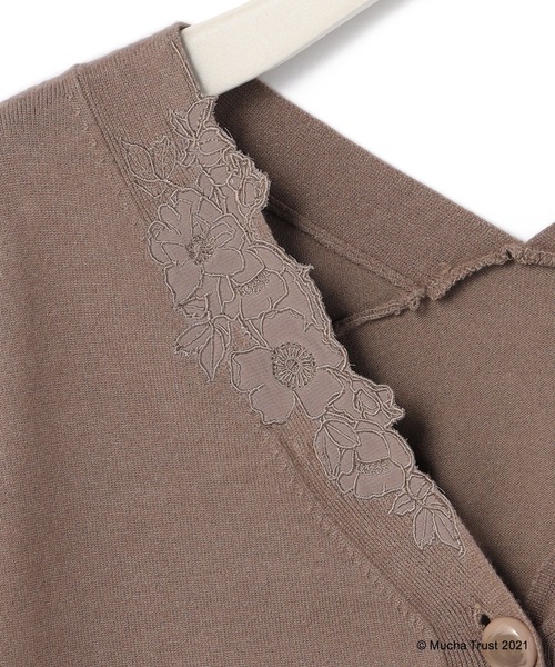 LAISSE PASSE(レッセパッセ)の「【Mucha/Rose】刺繍カーディガン(カーディガン/ボレロ・レディース・モカ/ピンク・MEDIUM)」の8枚目の写真