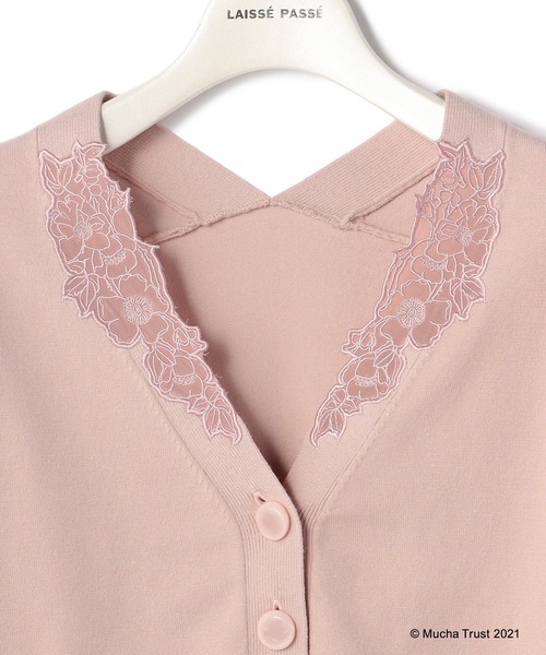 LAISSE PASSE(レッセパッセ)の「【Mucha/Rose】刺繍カーディガン(カーディガン/ボレロ・レディース・モカ/ピンク・MEDIUM)」の11枚目の写真