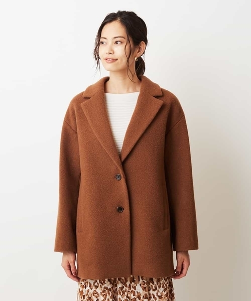 MICHEL KLEIN(ミッシェル・クラン)の「ウールチェスターコート(MANTECO)(チェスターコート・レディース・グレー/サンドベージュ・38)」の3枚目の写真