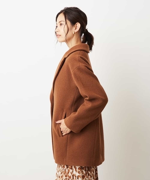 MICHEL KLEIN(ミッシェル・クラン)の「ウールチェスターコート(MANTECO)(チェスターコート・レディース・グレー/サンドベージュ・38)」の4枚目の写真