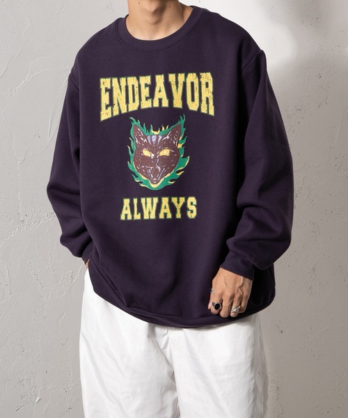 kutir（クティール）の「ロックキャット裏起毛スウェット（スウェット・メンズ・チャコールグレー/パープル/グリーン/イエロー・MEDIUM/LARGE）」の3枚目の写真