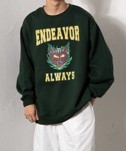 kutir（クティール）の「ロックキャット裏起毛スウェット（スウェット・メンズ・チャコールグレー/パープル/グリーン/イエロー・MEDIUM/LARGE）」の10枚目の写真