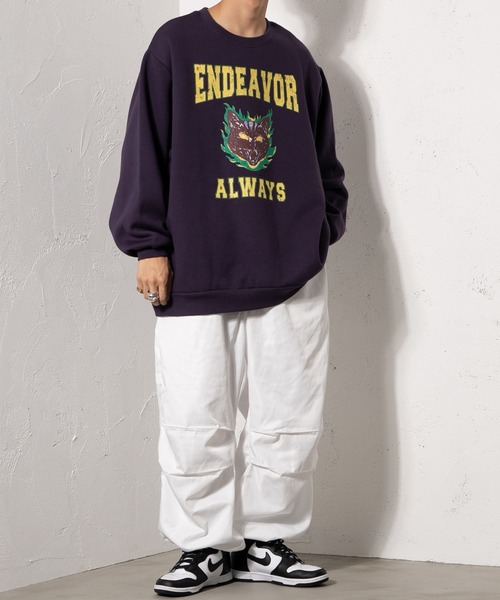 kutir（クティール）の「ロックキャット裏起毛スウェット（スウェット・メンズ・チャコールグレー/パープル/グリーン/イエロー・MEDIUM/LARGE）」の7枚目の写真