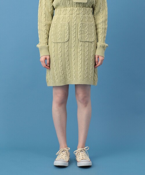 DEICY（デイシー）の「ケーブルニットセットアップ（ワンピース・レディース・オフホワイト/グリーン/ピンクベージュ・FREE）」の22枚目の写真