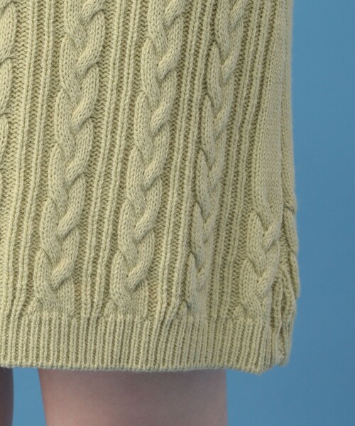 DEICY（デイシー）の「ケーブルニットセットアップ（ワンピース・レディース・オフホワイト/グリーン/ピンクベージュ・FREE）」の14枚目の写真