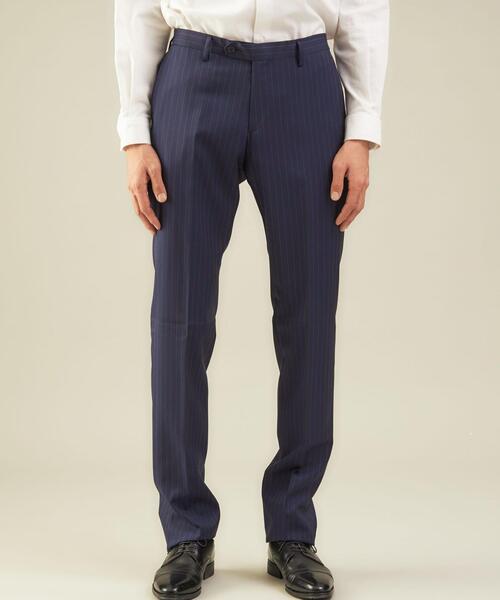 green label relaxing（グリーンレーベルリラクシング）の「＜CANONICO（カノニコ）＞ピンストライプ ノープリーツ スーツパンツ（スーツパンツ・メンズ・ネイビー/グレー・72cm/76ｃｍ/80ｃｍ/88ｃｍ/92cm/84ｃｍ）」の3枚目の写真