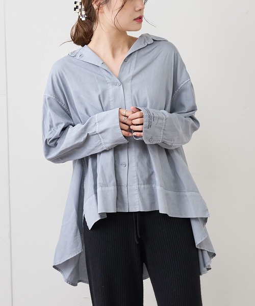 PUAL CE CIN(ピュアルセシン)の「製品染めプリント前あきブラウス(シャツ/ブラウス・レディース・ベージュ/スミクロ/ブルー/アイボリー/モカ・FREE)」の14枚目の写真