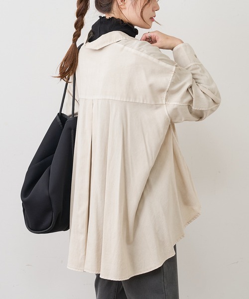 PUAL CE CIN(ピュアルセシン)の「製品染めプリント前あきブラウス(シャツ/ブラウス・レディース・ベージュ/スミクロ/ブルー/アイボリー/モカ・FREE)」の12枚目の写真