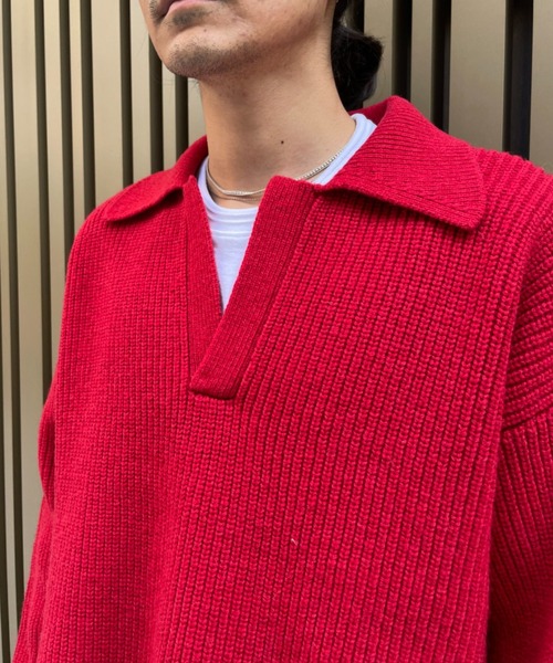 Toironier（トワロニエ）の「Toironier/トワロニエ/Rum Knit Polo/ラムニットポロ（ニット/セーター・メンズ・ブラック/レッド/オフホワイト/グリーン/その他/マスタード/キャメル・FREE）」の17枚目の写真