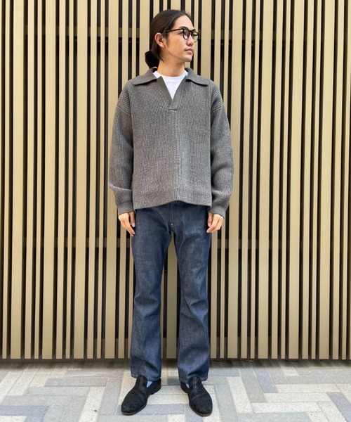 Toironier（トワロニエ）の「Toironier/トワロニエ/Rum Knit Polo/ラムニットポロ（ニット/セーター・メンズ・ブラック/レッド/オフホワイト/グリーン/その他/マスタード/キャメル・FREE）」の13枚目の写真