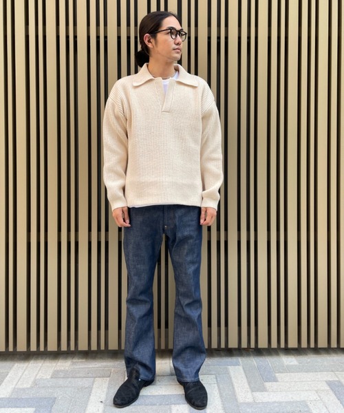 Toironier（トワロニエ）の「Toironier/トワロニエ/Rum Knit Polo/ラムニットポロ（ニット/セーター・メンズ・ブラック/レッド/オフホワイト/グリーン/その他/マスタード/キャメル・FREE）」の8枚目の写真