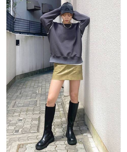 EMODA（エモダ）の「レイヤーダメージルーズプルオーバー（Tシャツ/カットソー・レディース・グレー/ブラック/ベージュ・FREE）」の19枚目の写真