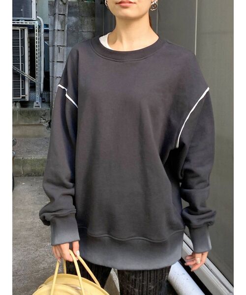 EMODA（エモダ）の「レイヤーダメージルーズプルオーバー（Tシャツ/カットソー・レディース・グレー/ブラック/ベージュ・FREE）」の18枚目の写真