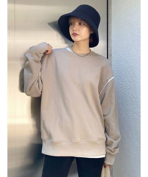 EMODA（エモダ）の「レイヤーダメージルーズプルオーバー（Tシャツ/カットソー・レディース・グレー/ブラック/ベージュ・FREE）」の16枚目の写真