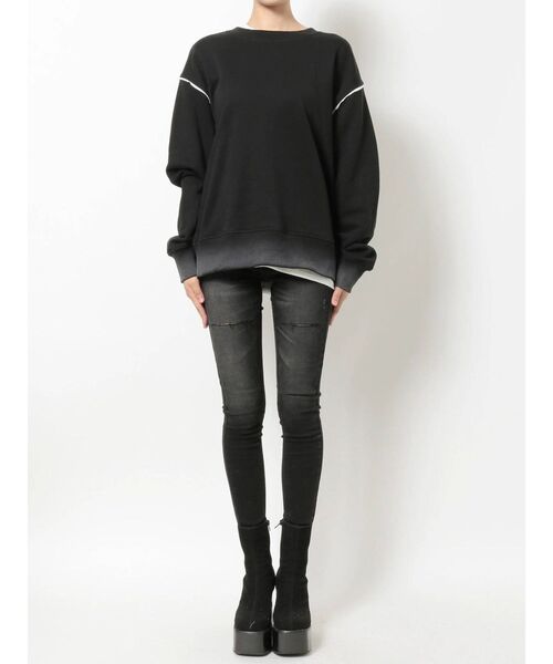 EMODA（エモダ）の「レイヤーダメージルーズプルオーバー（Tシャツ/カットソー・レディース・グレー/ブラック/ベージュ・FREE）」の8枚目の写真