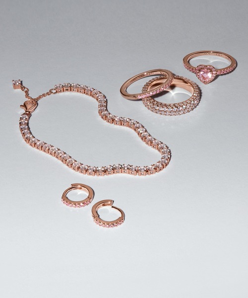 スパークリング エレベイテッド ハート リング （ピンク）（リング