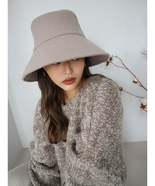 TRUNC（トランクエイティーエイト）の「Wool Bucket Hat（ハット・レディース・ブラウン/アイボリー/チャコールグレー・FREE）」の3枚目の写真