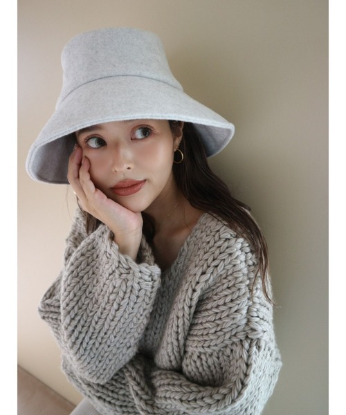TRUNC（トランクエイティーエイト）の「Wool Bucket Hat（ハット・レディース・ブラウン/アイボリー/チャコールグレー・FREE）」の12枚目の写真