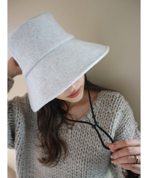 TRUNC（トランクエイティーエイト）の「Wool Bucket Hat（ハット・レディース・ブラウン/アイボリー/チャコールグレー・FREE）」の21枚目の写真