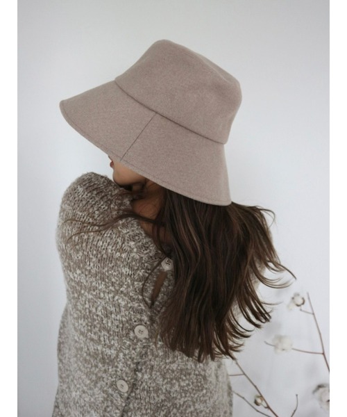 TRUNC（トランクエイティーエイト）の「Wool Bucket Hat（ハット・レディース・ブラウン/アイボリー/チャコールグレー・FREE）」の6枚目の写真