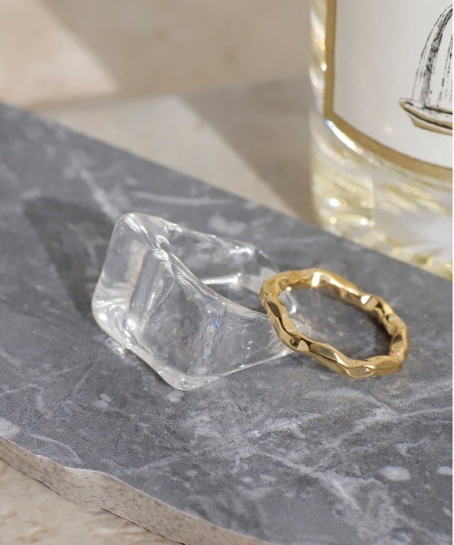 ANEMONE（アネモネ）の「シグネット&メタルリング[2本セット]（リング・レディース・クリア/グリーン/ブラウン・FREE）」の3枚目の写真