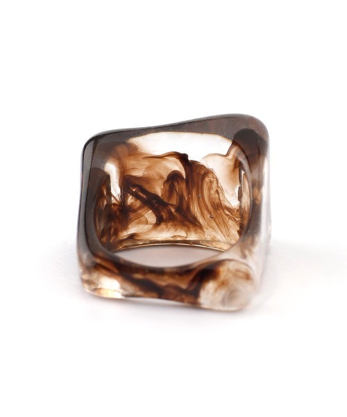 ANEMONE（アネモネ）の「シグネット&メタルリング[2本セット]（リング・レディース・クリア/グリーン/ブラウン・FREE）」の5枚目の写真