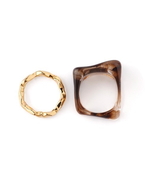 ANEMONE（アネモネ）の「シグネット&メタルリング[2本セット]（リング・レディース・クリア/グリーン/ブラウン・FREE）」の12枚目の写真