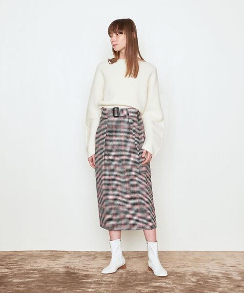 AEWEN MATOPH（イウエン マトフ）の「＜AEWEN MATOPH（イウエン マトフ）＞ウール アゼ ショート プルオーバーニット（ニット/セーター・レディース・ライトグレー/ブラック/オフホワイト/ロイヤルブルー・FREE）」の9枚目の写真