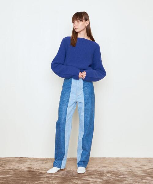 AEWEN MATOPH（イウエン マトフ）の「＜AEWEN MATOPH（イウエン マトフ）＞ウール アゼ ショート プルオーバーニット（ニット/セーター・レディース・ライトグレー/ブラック/オフホワイト/ロイヤルブルー・FREE）」の11枚目の写真