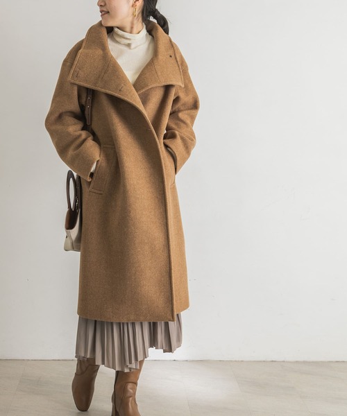 URBAN RESEARCH(アーバンリサーチ)の「ライトメルトン衿ボリュームコート(その他アウター・レディース・チャコールグレー/モカ/ベージュ系その他・38/36)」の12枚目の写真