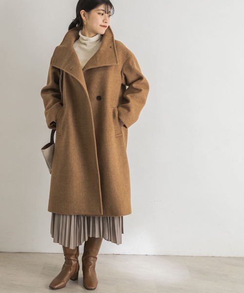 URBAN RESEARCH(アーバンリサーチ)の「ライトメルトン衿ボリュームコート(その他アウター・レディース・チャコールグレー/モカ/ベージュ系その他・38/36)」の14枚目の写真