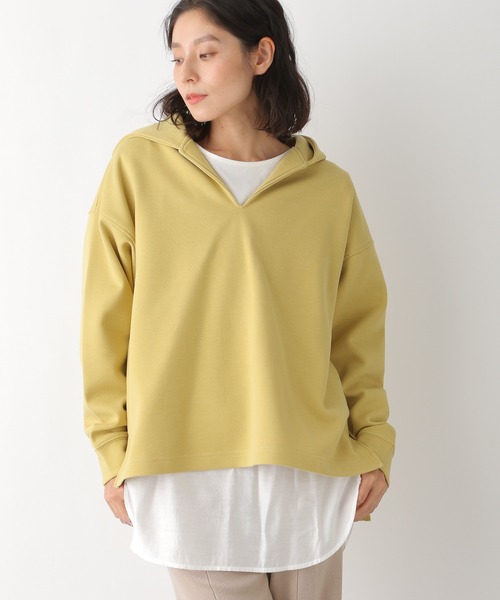 LEPSIM（レプシィム）の「スリットネックパーカー　228710（パーカー・レディース・ブラック/イエロー/グレイッシュベージュ/ライトパープル・FREE）」の13枚目の写真