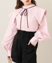 Chico | 配色リボン付け襟ボリュームブラウス(シャツ/ブラウス)