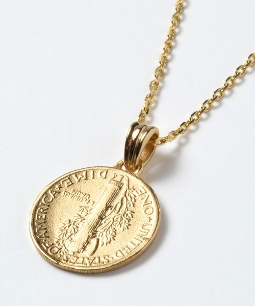 amp japan(アンプジャパン)の「MR.OLIVE×AMP JAPAN コラボレーション / WINGED LIBERTY HEAD コイン チェーンネックレス(ネックレス・メンズ・シルバー/ゴールド・FREE)」の7枚目の写真