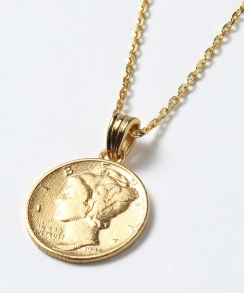 amp japan(アンプジャパン)の「MR.OLIVE×AMP JAPAN コラボレーション / WINGED LIBERTY HEAD コイン チェーンネックレス(ネックレス・メンズ・シルバー/ゴールド・FREE)」の5枚目の写真