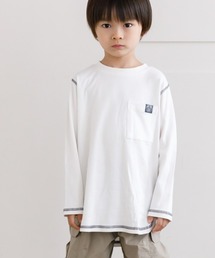 ポケット付きロング丈長袖Tシャツ■80～140cm