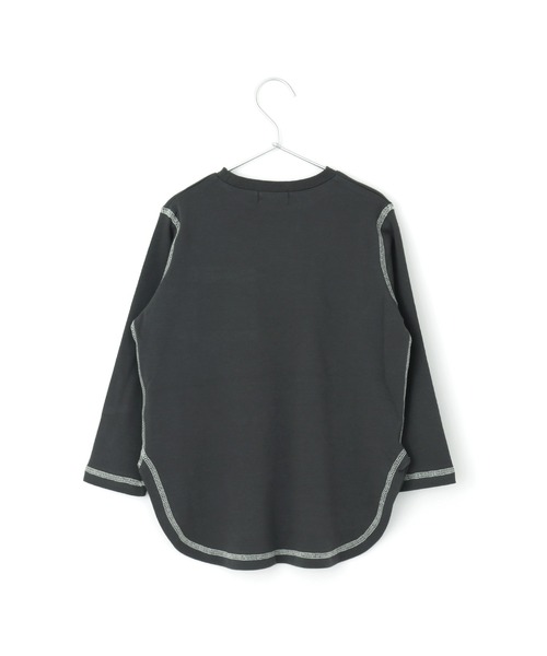 MAKE YOUR DAY（メイクユアデイ）の「ポケット付きロング丈長袖Tシャツ■80～140cm（Tシャツ/カットソー・キッズ・チャコールグレー/サックスブルー/その他/オフホワイト・100/120/80/90/130/110/140）」の12枚目の写真