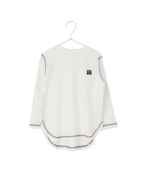 MAKE YOUR DAY（メイクユアデイ）の「ポケット付きロング丈長袖Tシャツ■80～140cm（Tシャツ/カットソー・キッズ・チャコールグレー/サックスブルー/その他/オフホワイト・100/120/80/90/130/110/140）」の14枚目の写真