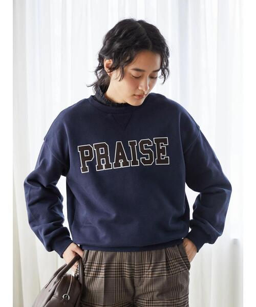 AMERICAN HOLIC（アメリカンホリック）の「ガゼット付きロゴ裏毛プルオーバー（スウェット・レディース・ホワイト系その他/グレー系その他/ダークネイビー・M/L）」の6枚目の写真