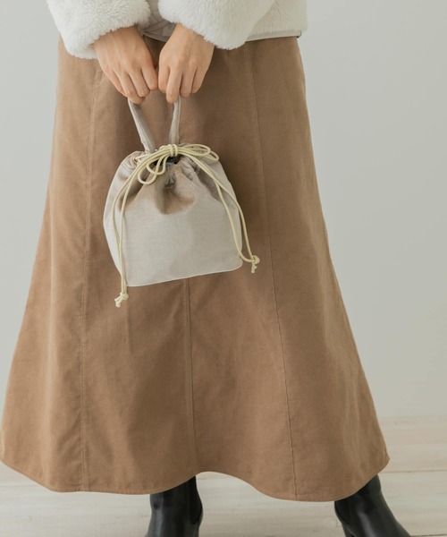 URBAN RESEARCH Sonny Label（アーバンリサーチサニーレーベル）の「ベロア巾着バッグ（ショルダーバッグ・レディース・ベージュ/ブルー・ONE）」の2枚目の写真