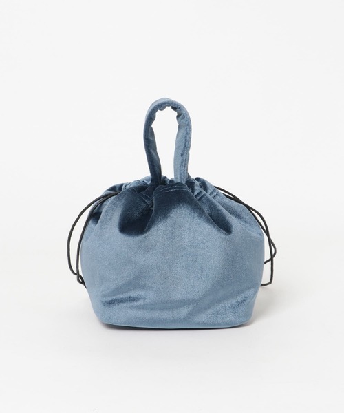 URBAN RESEARCH Sonny Label（アーバンリサーチサニーレーベル）の「ベロア巾着バッグ（ショルダーバッグ・レディース・ベージュ/ブルー・ONE）」の7枚目の写真