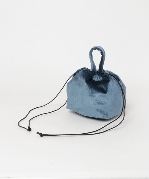 URBAN RESEARCH Sonny Label（アーバンリサーチサニーレーベル）の「ベロア巾着バッグ（ショルダーバッグ・レディース・ベージュ/ブルー・ONE）」の6枚目の写真