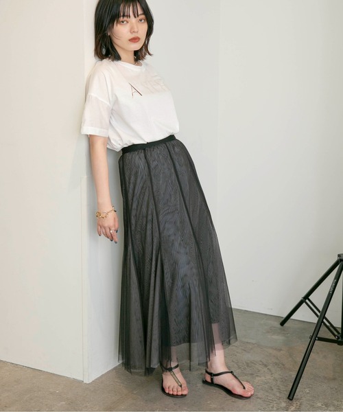 Eimee Law（エイミーロウ）の「チュールマーメイドSK（スカート・レディース・グレー/ベージュ/ネイビー/ブラウン/ブラック/ネイビー系2・38）」の8枚目の写真