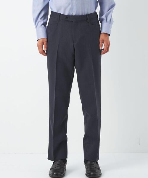 WORK TRIP OUTFITS GREEN LABEL RELAXING(ワークトリップアウトフィッツグリーンレーベル リラクシング)の「WTO A+ ヘリンボーン MULTI NP スラックス -ウォッシャブル・防シワ- **(スラックス・メンズ・ダークブラウン/ネイビー・XS/72/S/76/M/80/XL/88/L/84)」の3枚目の写真