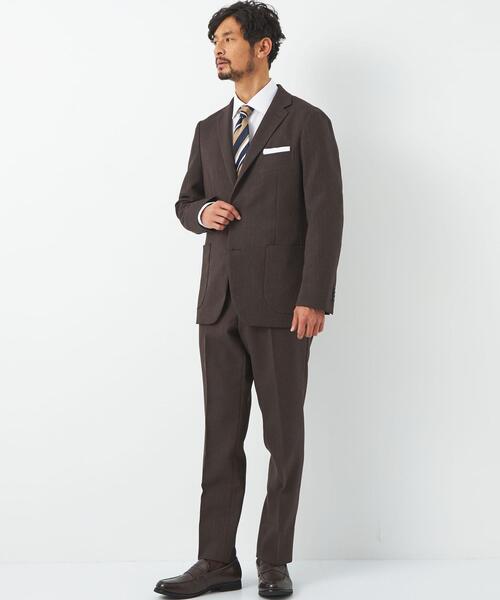 WORK TRIP OUTFITS GREEN LABEL RELAXING(ワークトリップアウトフィッツグリーンレーベル リラクシング)の「WTO A+ ヘリンボーン MULTI NP スラックス -ウォッシャブル・防シワ- **(スラックス・メンズ・ダークブラウン/ネイビー・XS/72/S/76/M/80/XL/88/L/84)」の7枚目の写真