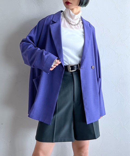 PAGEBOY（ページボーイ）の「リネンライクＷルーズジャケット（テーラードジャケット・レディース・ブラック/ベージュ/パープル系その他・FREE）」の21枚目の写真