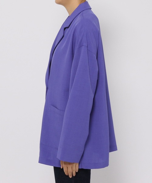 PAGEBOY（ページボーイ）の「リネンライクＷルーズジャケット（テーラードジャケット・レディース・ブラック/ベージュ/パープル系その他・FREE）」の5枚目の写真