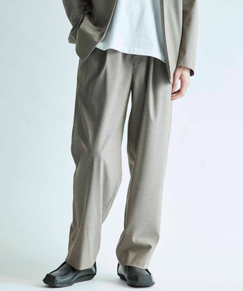 ADAM ET ROPE'（アダムエロペ）の「ワイドイージー ルームスラックス/セットアップ対応（スラックス・メンズ・ブラック/ベージュ系その他/ベージュ系その他2/ブルー系その他2・S/M/L）」の3枚目の写真