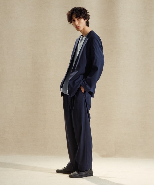 ADAM ET ROPE'（アダムエロペ）の「ワイドイージー ルームスラックス/セットアップ対応（スラックス・メンズ・ブラック/ベージュ系その他/ベージュ系その他2/ブルー系その他2・S/M/L）」の15枚目の写真